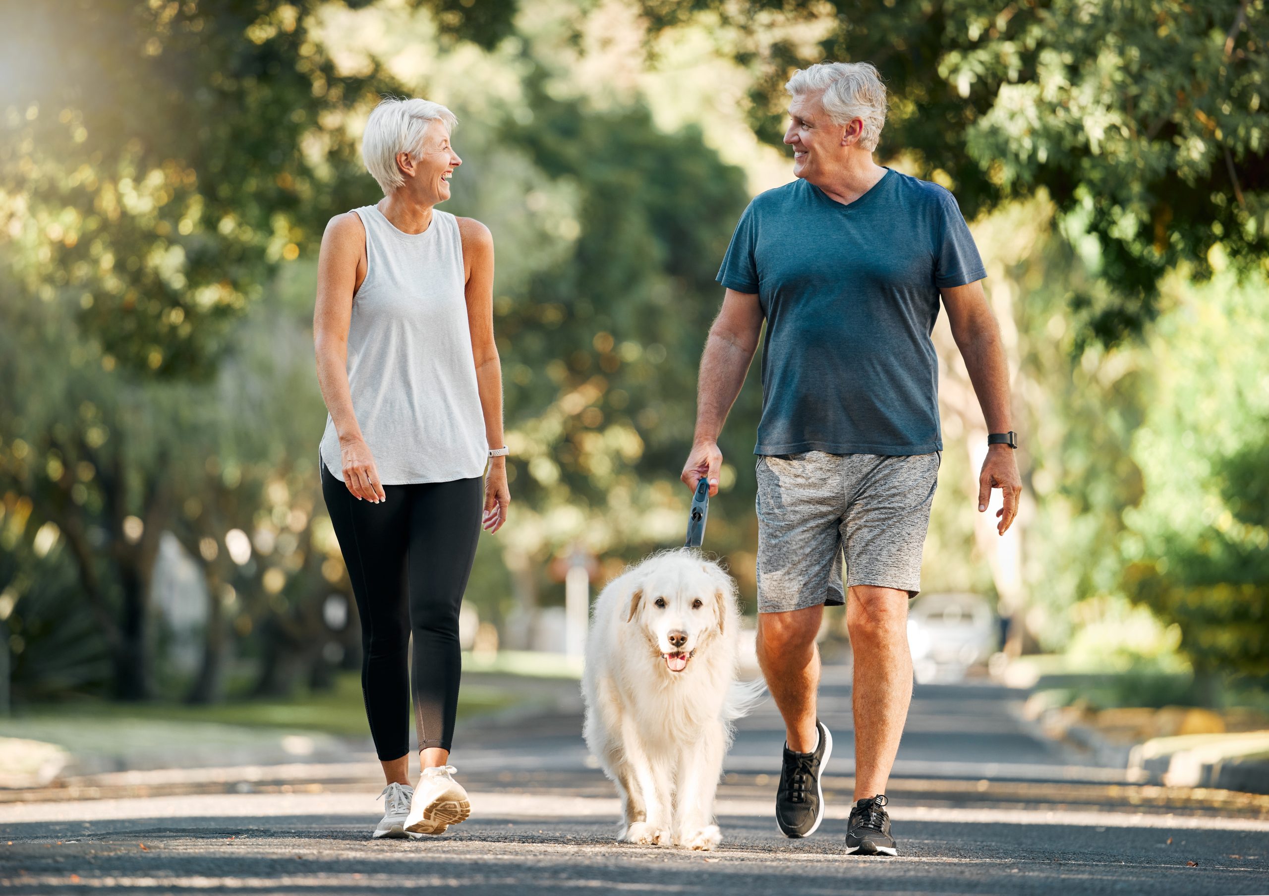 couple with dog